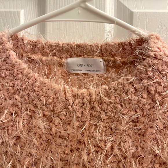 Oak + Fort | Pink Fuzzy Sweater - Picture 1 of 5